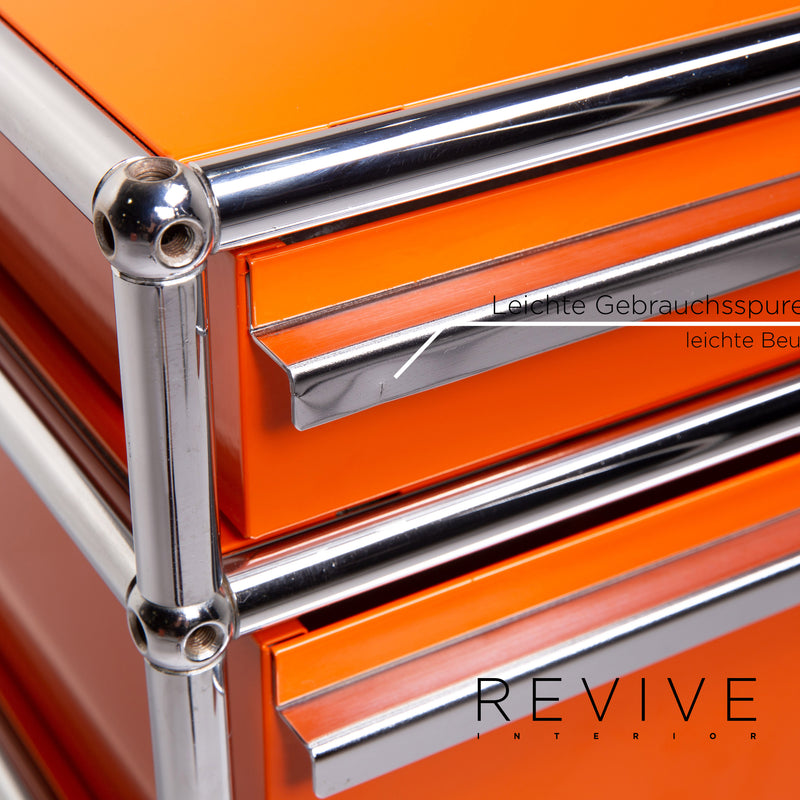USM Haller Metall Sideboard Orange Container Chrom Büro 