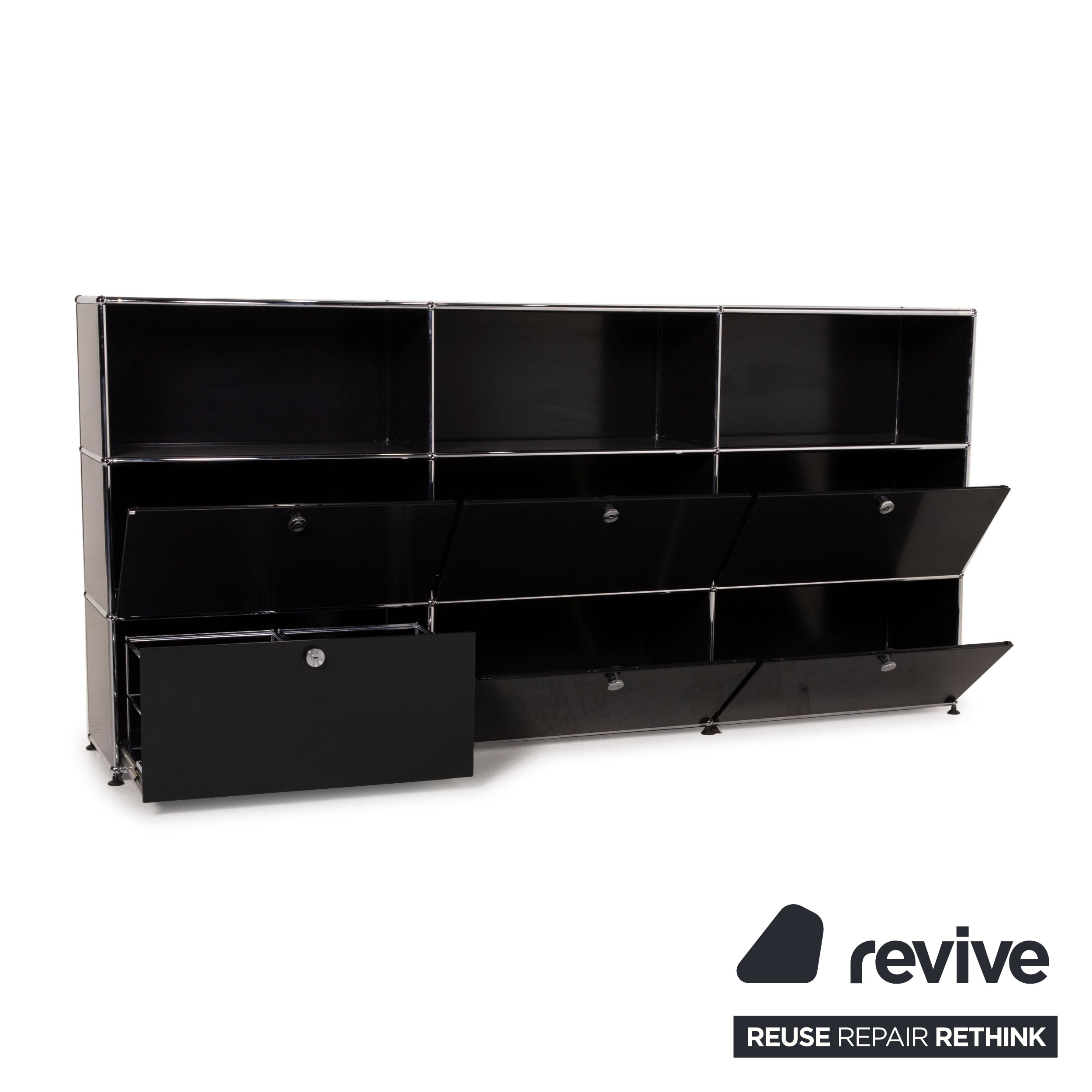 USM Sideboard Haller Schwarz Metall - 2. Hand - Revive.de