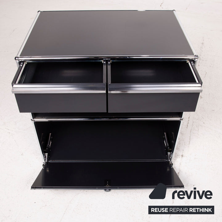 USM Haller metal sideboard black highboard drawer shelf compartment office