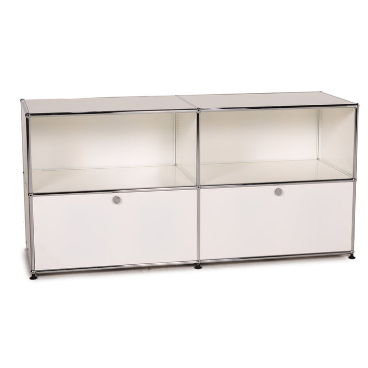 USM Haller Metall Sideboard Weiß 2x2 Schubladen Fächer Regal Büromöbel
