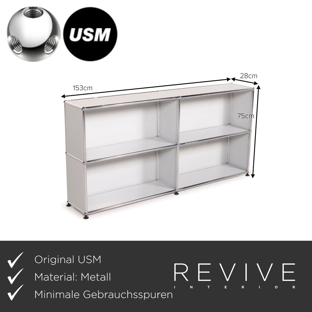 USM Haller Metal Sideboard Gray Light Gray Office Furniture Modular Shelving