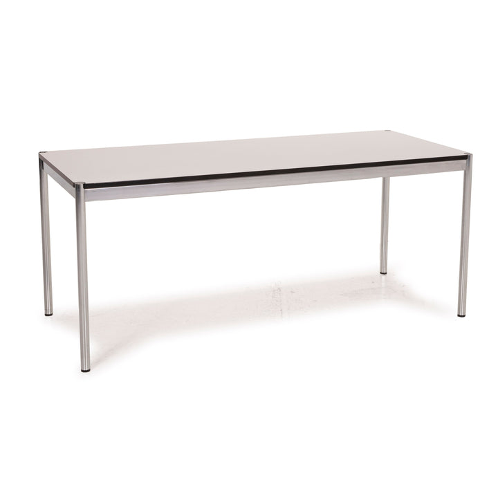 USM Haller Metall Tisch Weiß Schreibtisch Chrom
