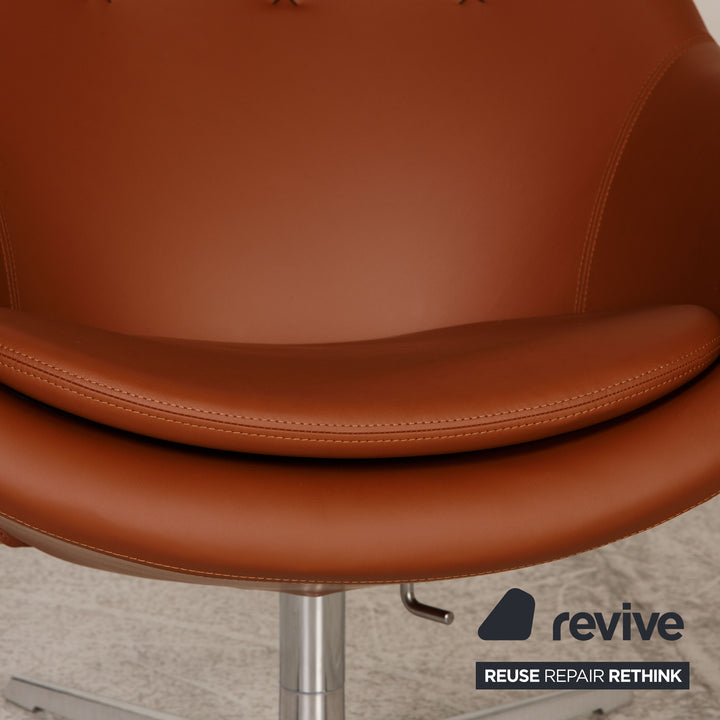 Varier cocoon leather armchair brown incl. stool function