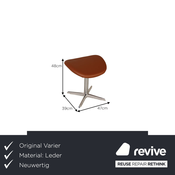 Varier cocoon leather armchair brown incl. stool function