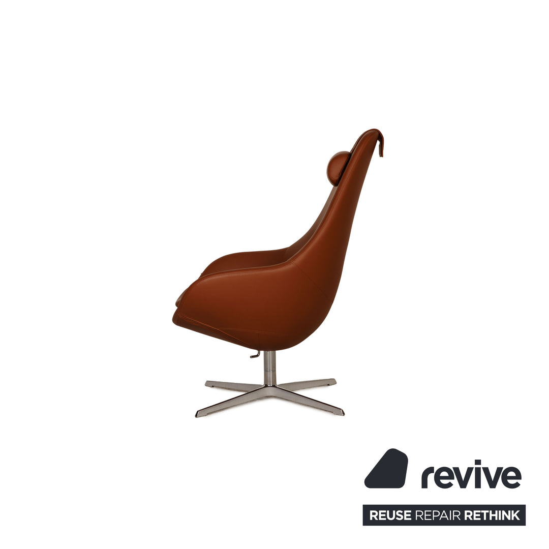 Varier cocoon leather armchair brown incl. stool function