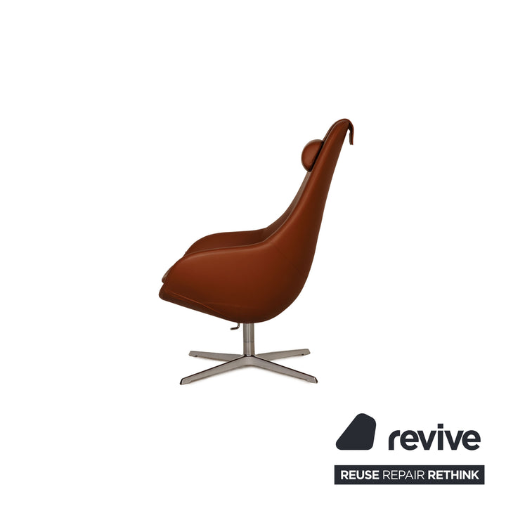 Varier cocoon leather armchair brown incl. stool function