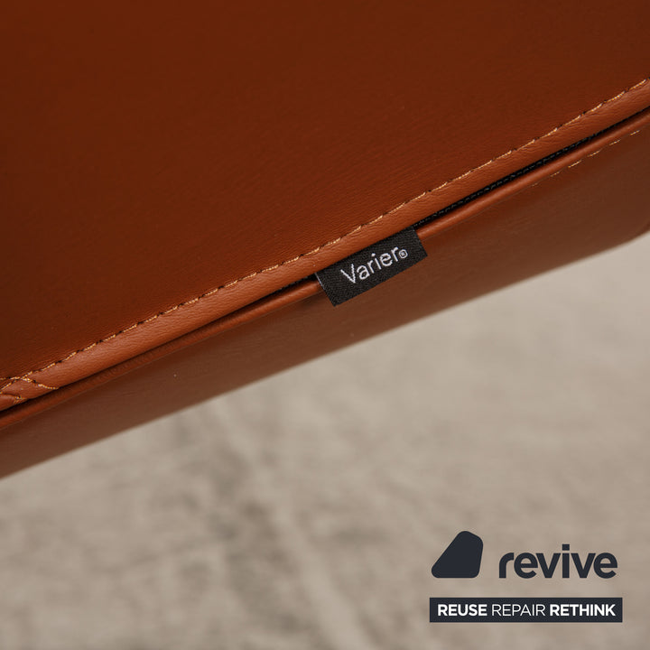 Varier cocoon leather armchair brown incl. stool function