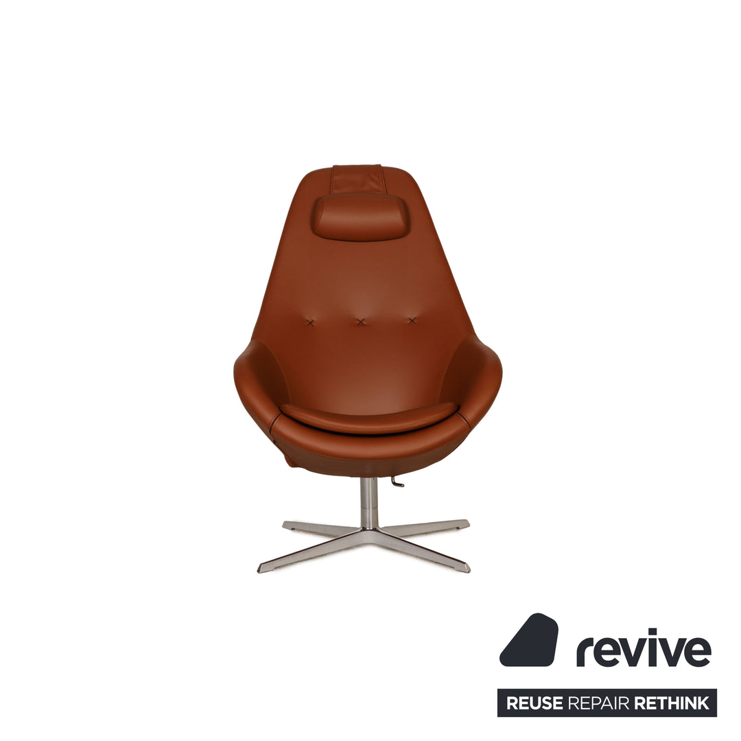 Varier cocoon leather armchair brown incl. stool function