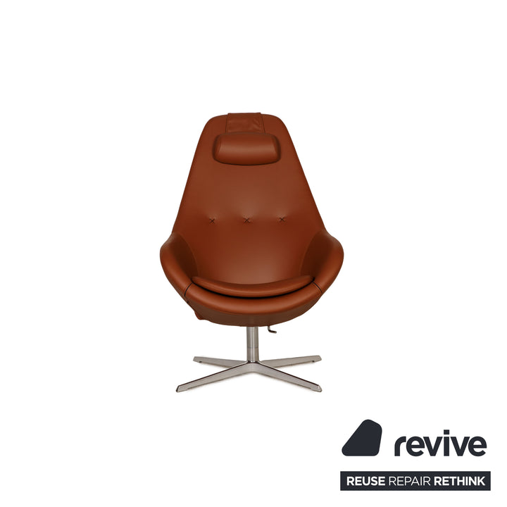 Varier cocoon leather armchair brown incl. stool function