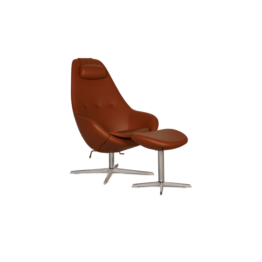 Varier cocoon leather armchair brown incl. stool function