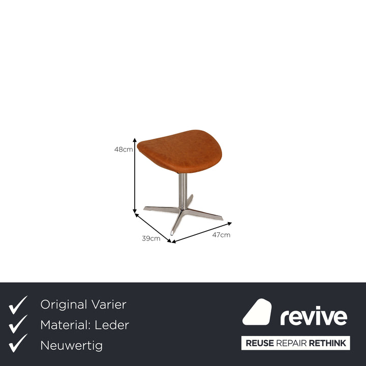 Varier Kokon Leder Sessel Cognac inkl. Hocker Funktion