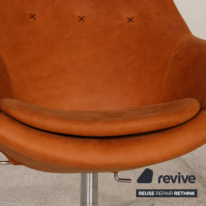 Varier Kokon Leder Sessel Cognac inkl. Hocker Funktion