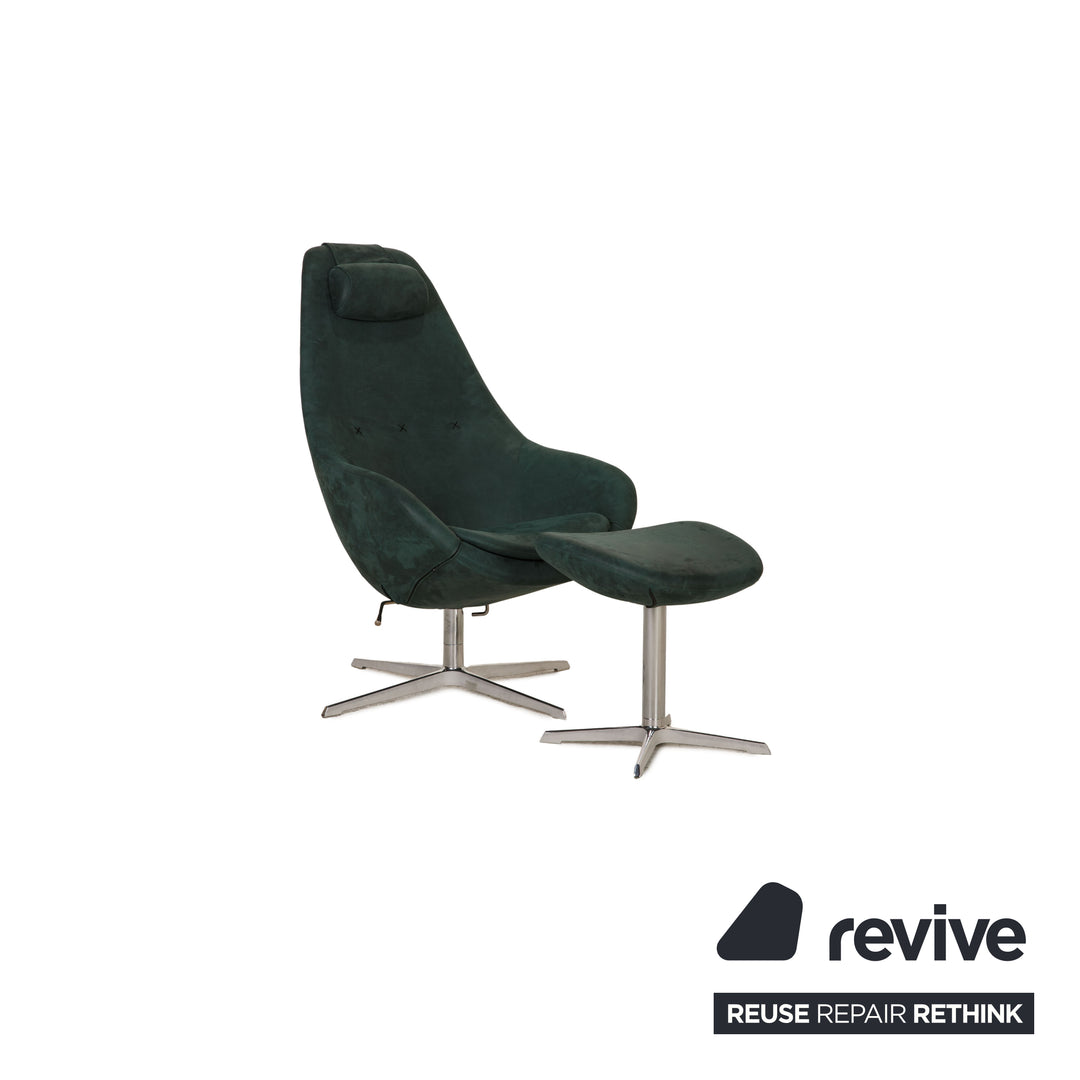 Varier Kokon Leder Sessel Garnitur Petrol inkl. Hocker Funktion
