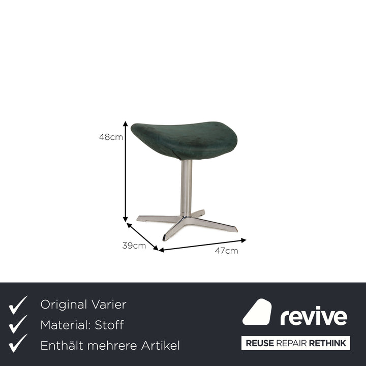 Varier Kokon Leder Sessel Garnitur Petrol inkl. Hocker Funktion