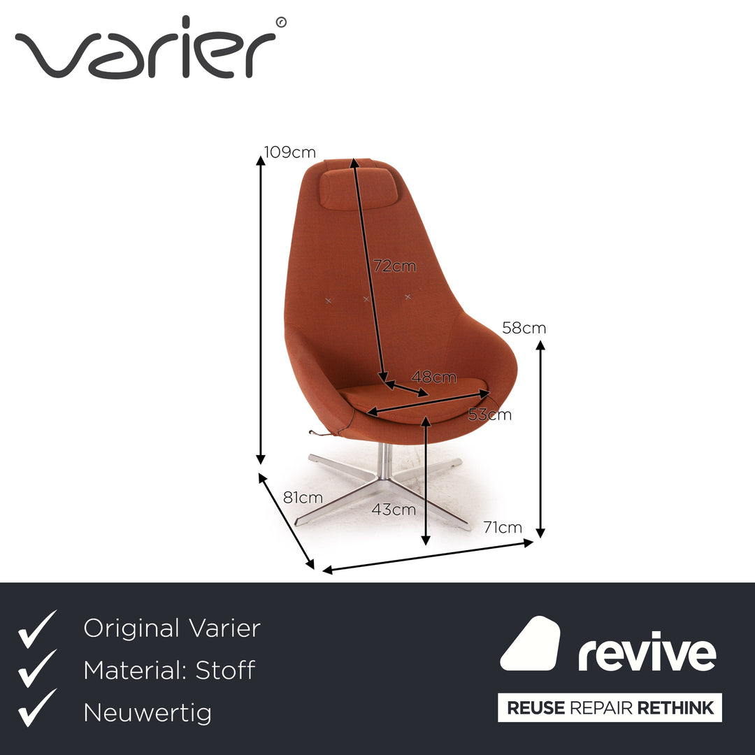 Varier Kokon Stoff Sessel inkl. Hocker Orange Rostbraun Kupfer Funktion
