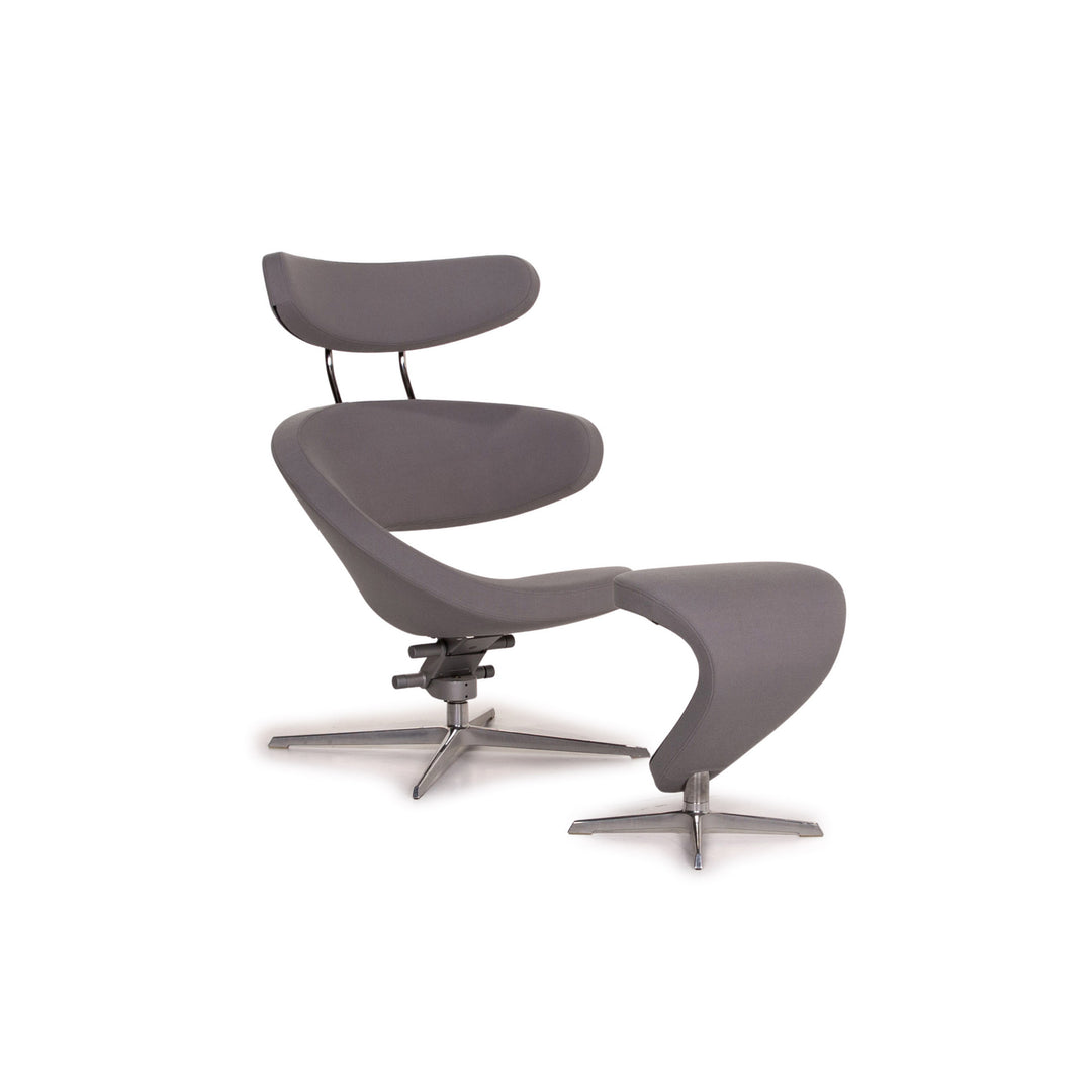 Variér Peel fabric armchair incl. stool gray function #14794