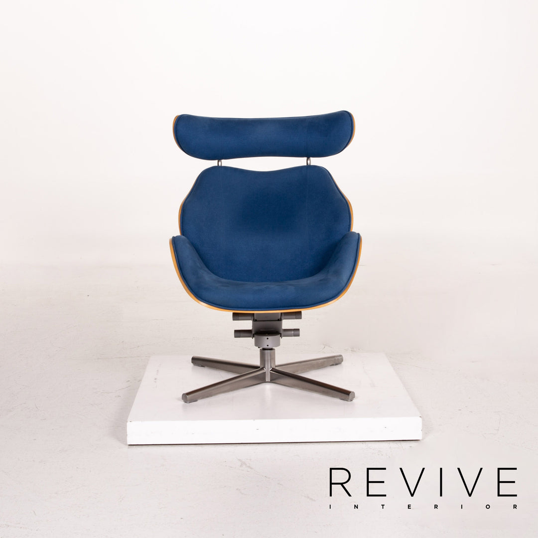 Variér Tok Fabric Wood Armchair Blue Dark Blue Feature Toshiyuki Kita #14791