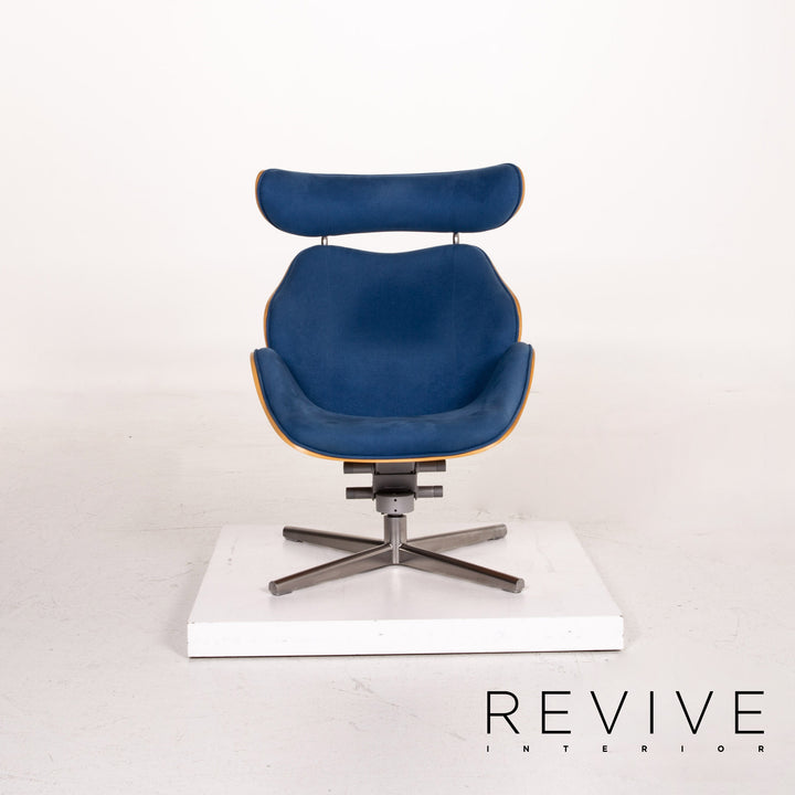 Variér Tok Fabric Wood Armchair Blue Dark Blue Feature Toshiyuki Kita #14791