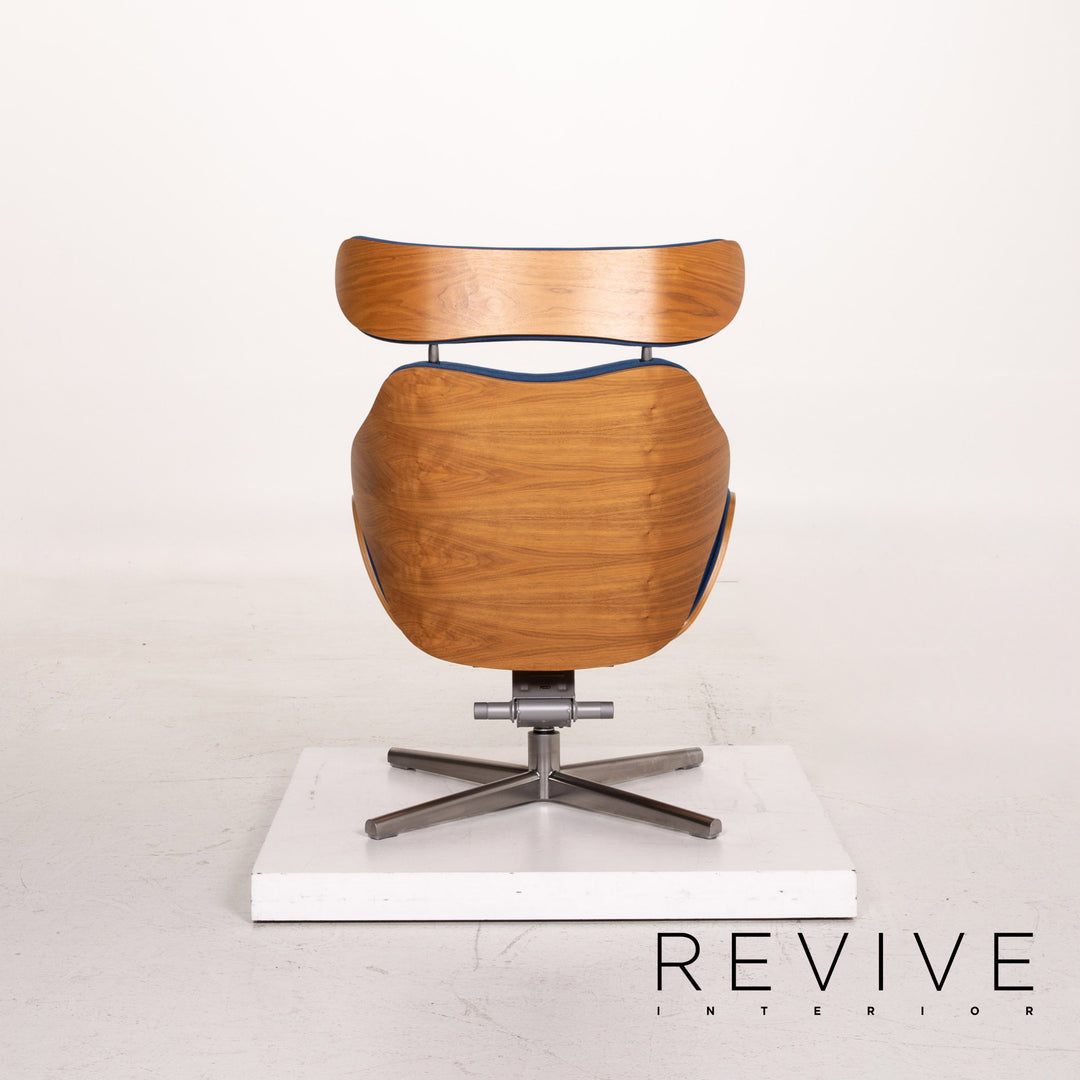 Variér Tok Fabric Wood Armchair Blue Dark Blue Feature Toshiyuki Kita #14791