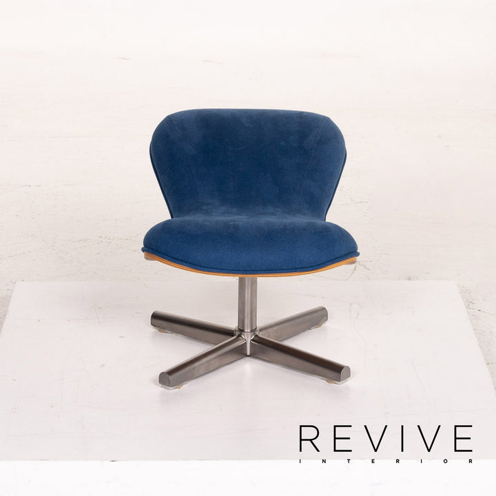 Variér Tok Fabric Wood Armchair Blue Dark Blue Feature Toshiyuki Kita #14791