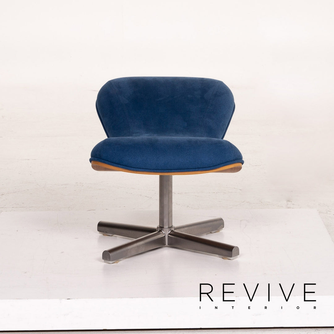 Variér Tok Fabric Wood Armchair Blue Dark Blue Feature Toshiyuki Kita #14791