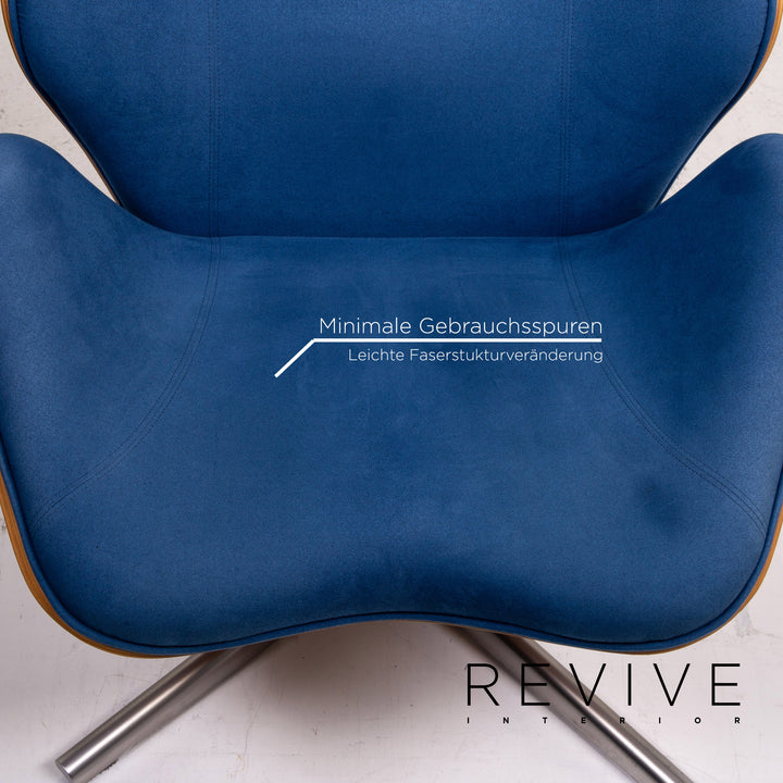 Variér Tok Fabric Wood Armchair Blue Dark Blue Feature Toshiyuki Kita #14791