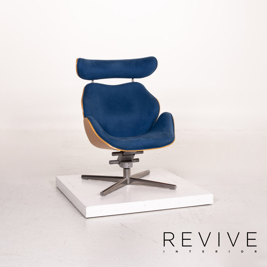 Variér Tok Fabric Wood Armchair Blue Dark Blue Feature Toshiyuki Kita #14791