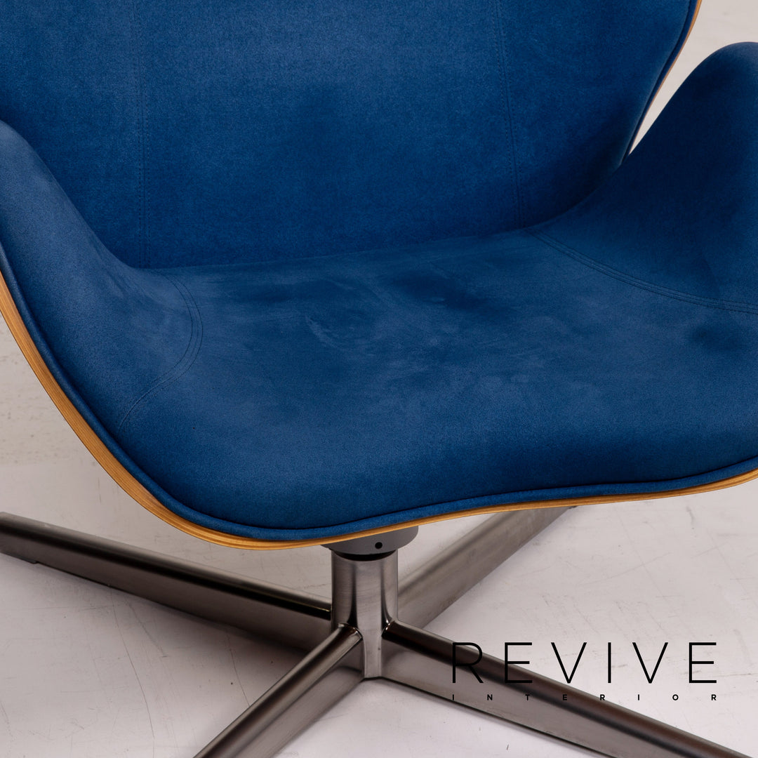 Variér Tok Fabric Wood Armchair Blue Dark Blue Feature Toshiyuki Kita #14791