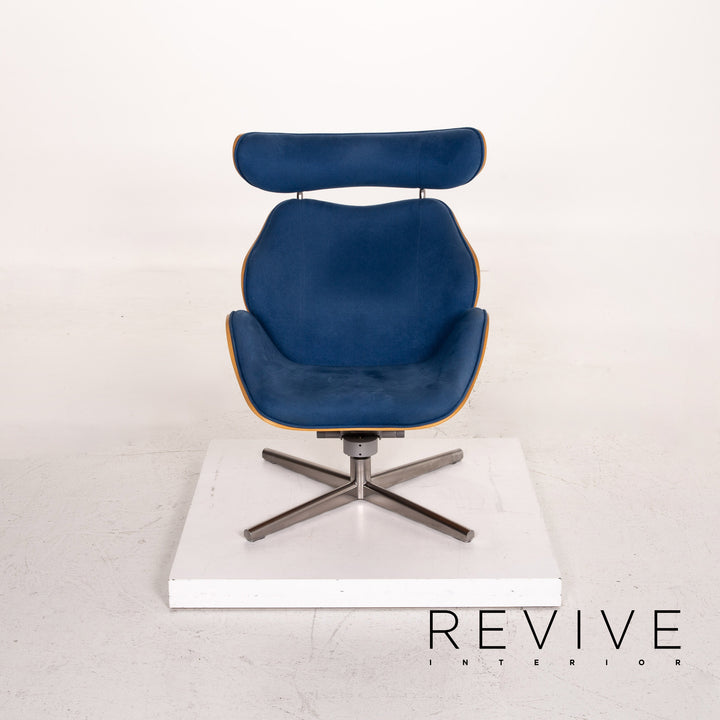 Variér Tok Fabric Wood Armchair Blue Dark Blue Feature Toshiyuki Kita #14791