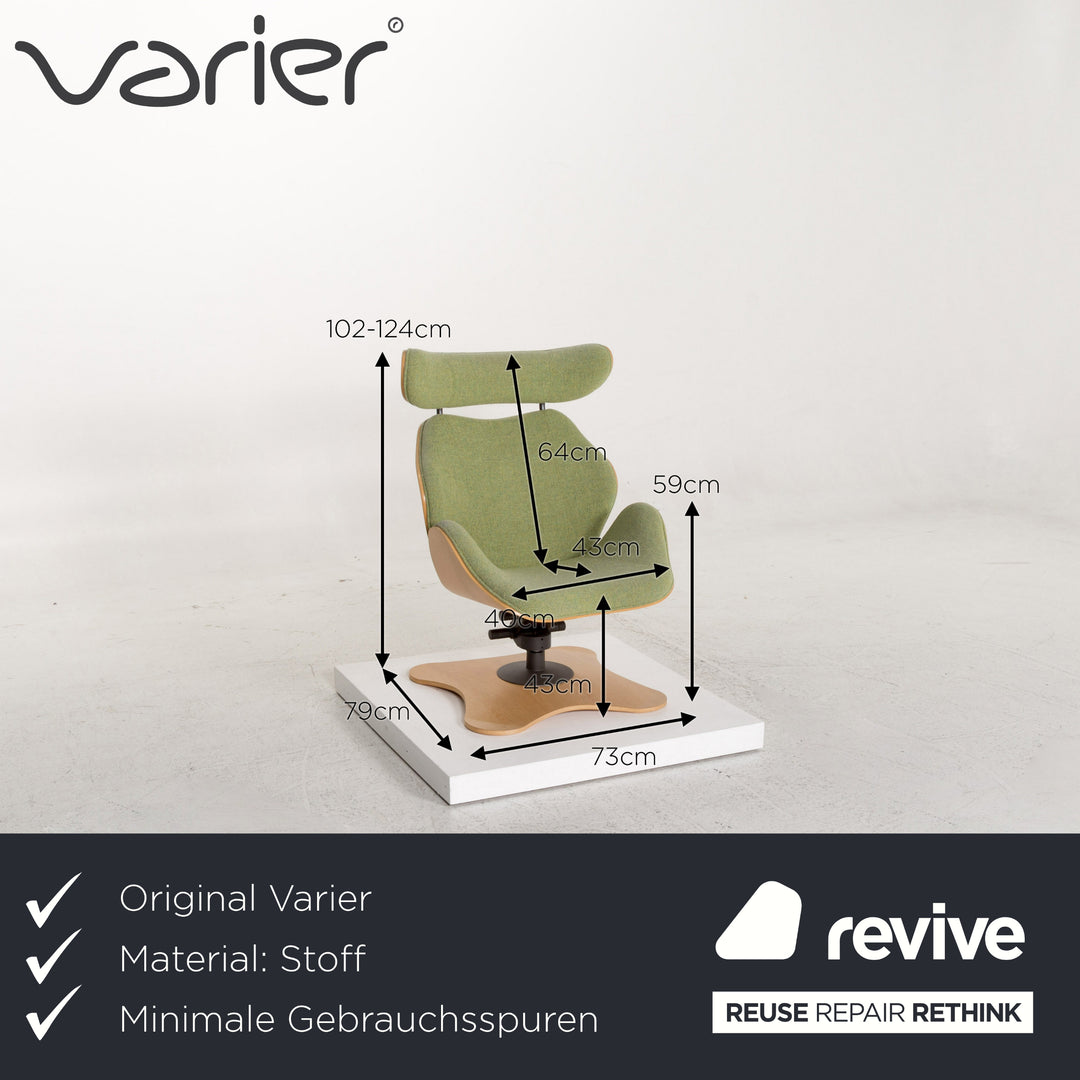 Variér Tok Stoff Holz Sessel Grün Funktion Toshiyuki Kita #13234