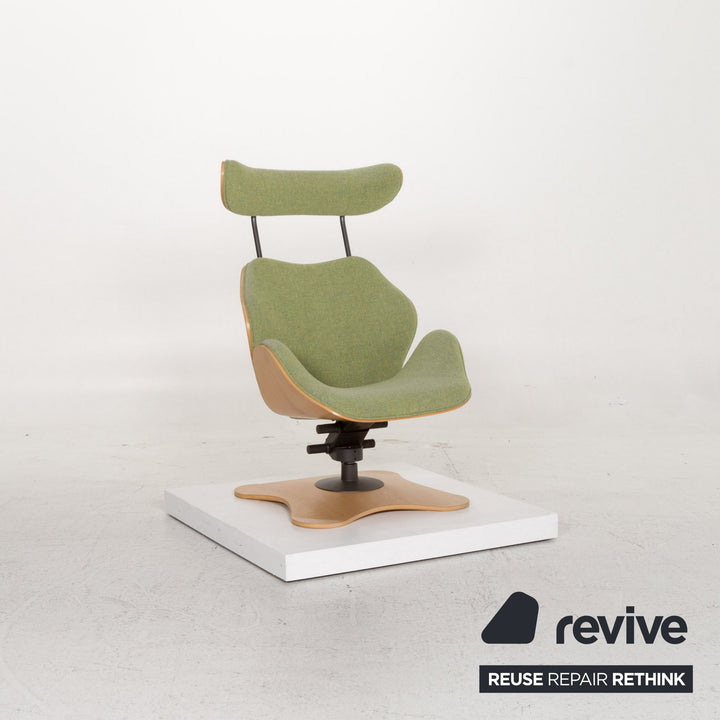 Variér Tok Stoff Holz Sessel Grün Funktion Toshiyuki Kita #13234