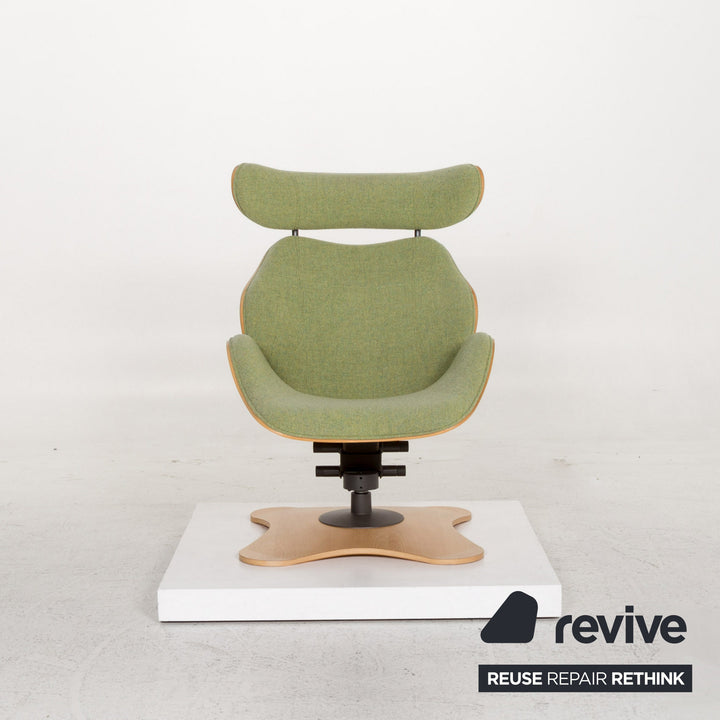 Variér Tok Stoff Holz Sessel Grün Funktion Toshiyuki Kita #13234