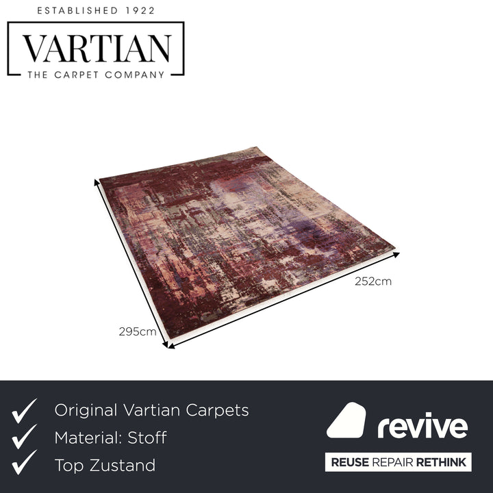 Vartian Carpets Fabric Rug Purple Cream 252cm x 295cm Sample