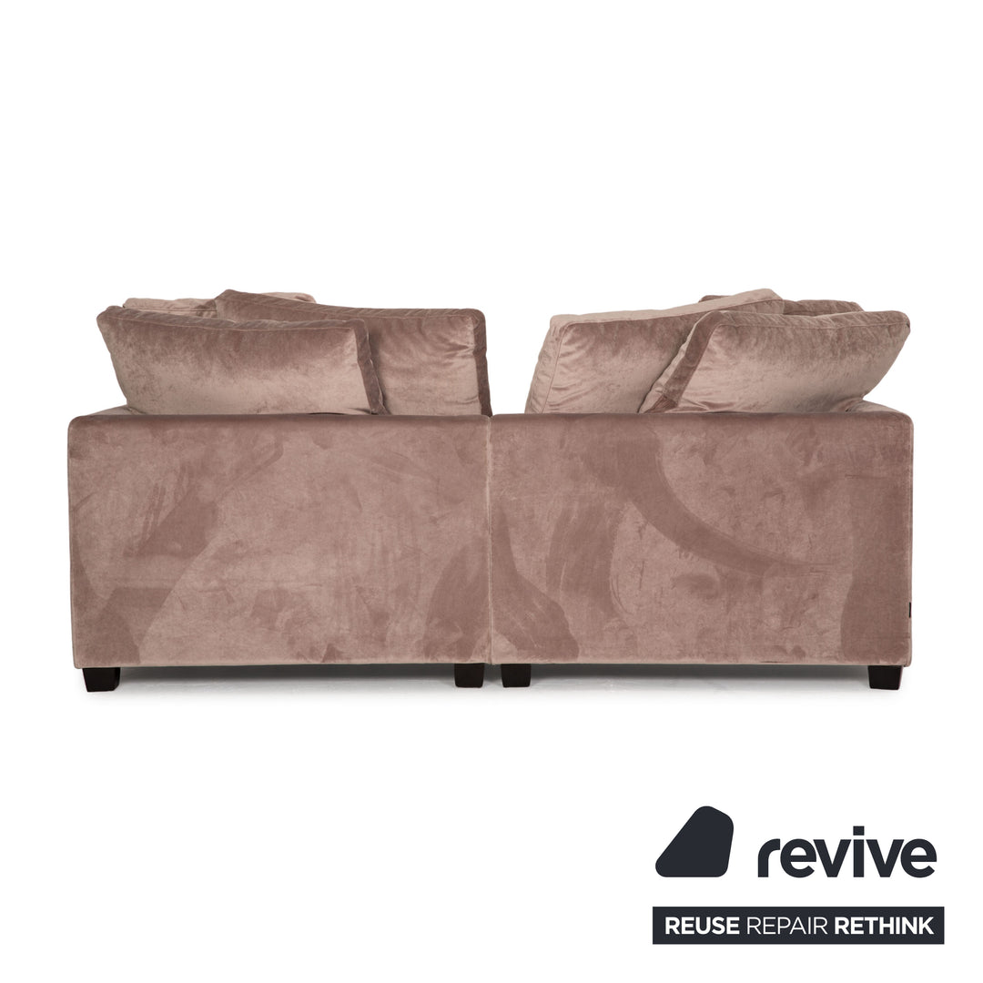Vilmers Viking Samt Sofa Beige Zweisitzer Couch
