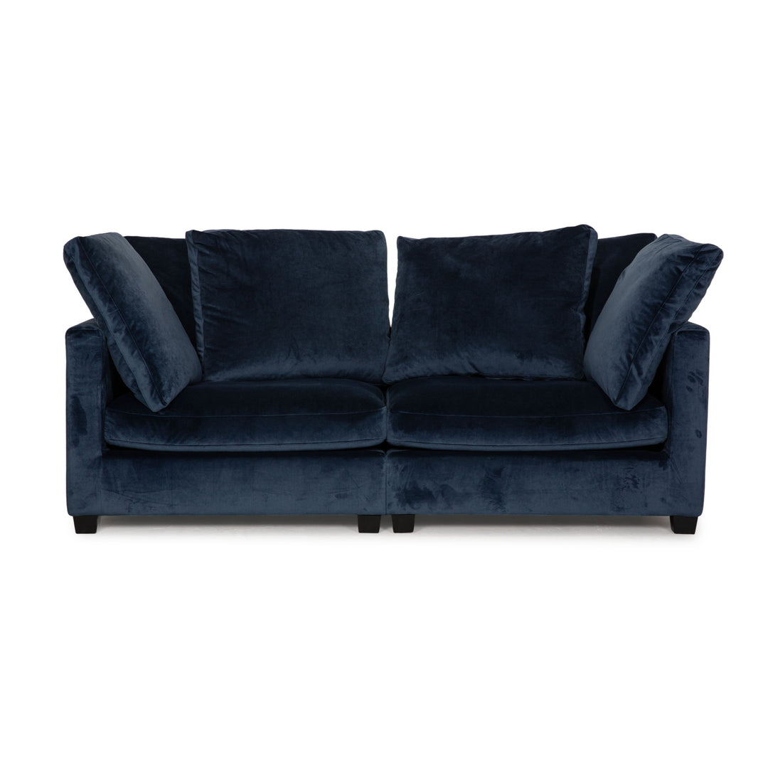 Vilmers Viking Samt Sofa Blau Zweisitzer Couch