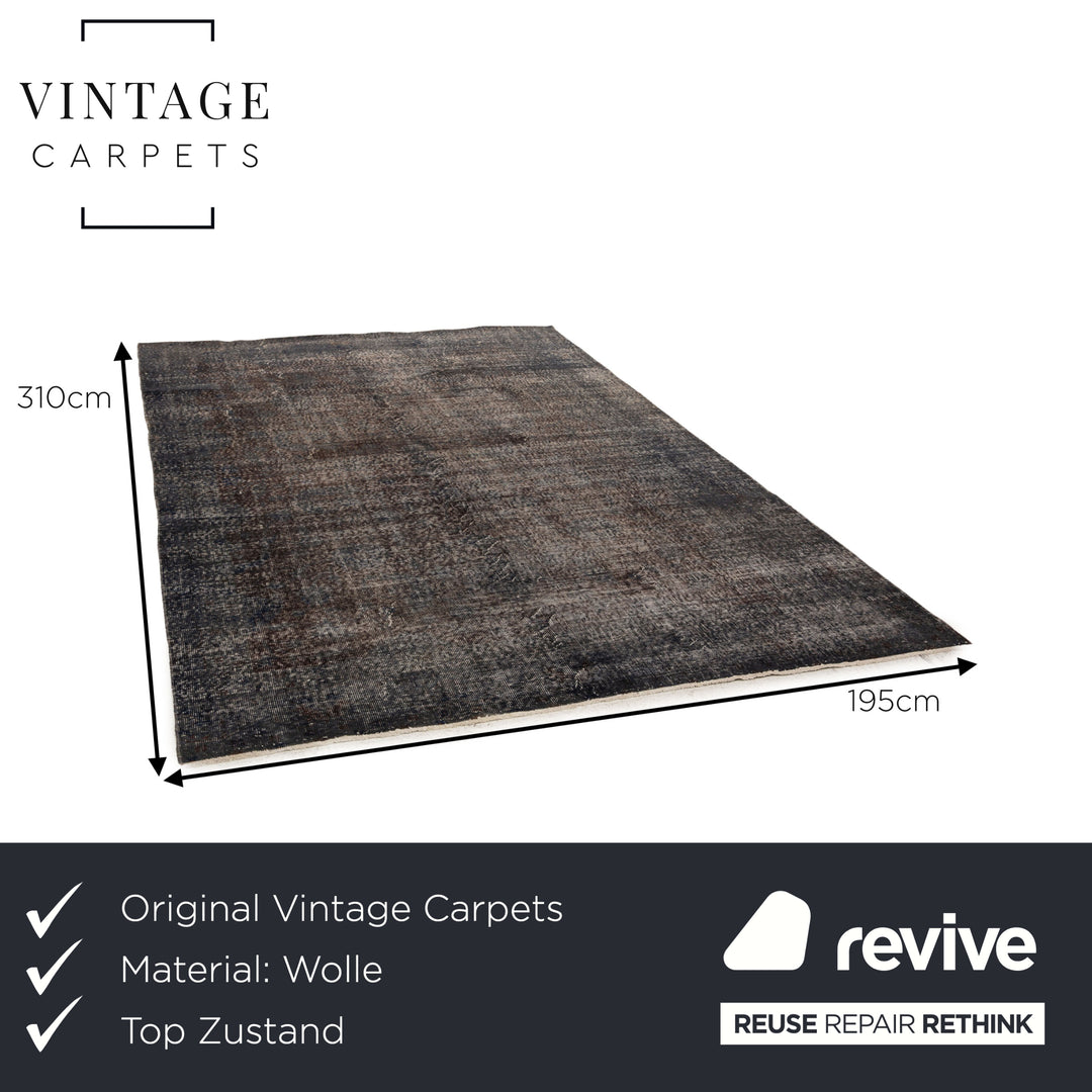 Vintage Carpets Wolle Teppich Grau