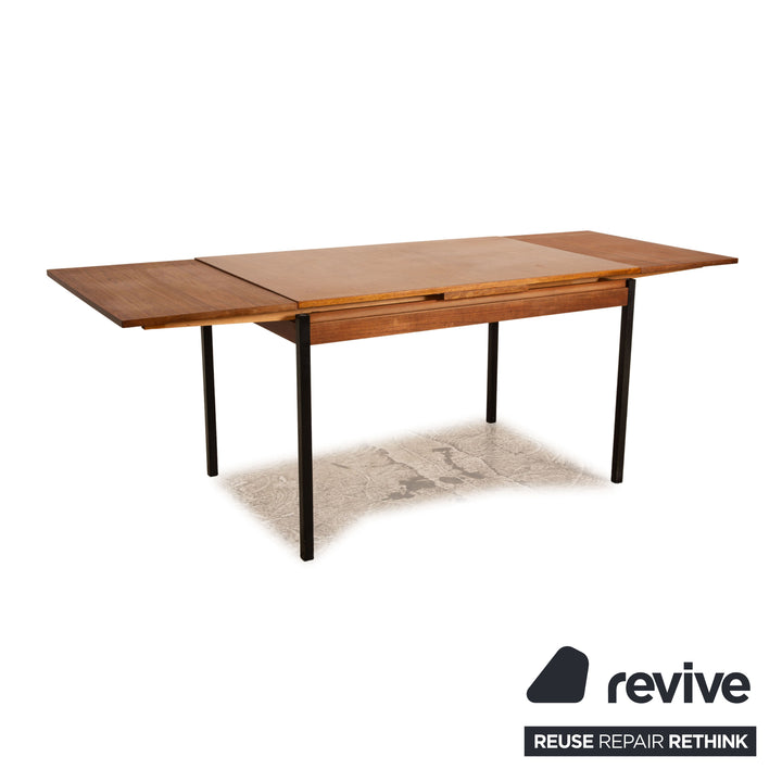 Vintage Esstisch Holz Braun Teak manuelle Funktion Ausziehfunktion Danish Design 120-210 x 80cm