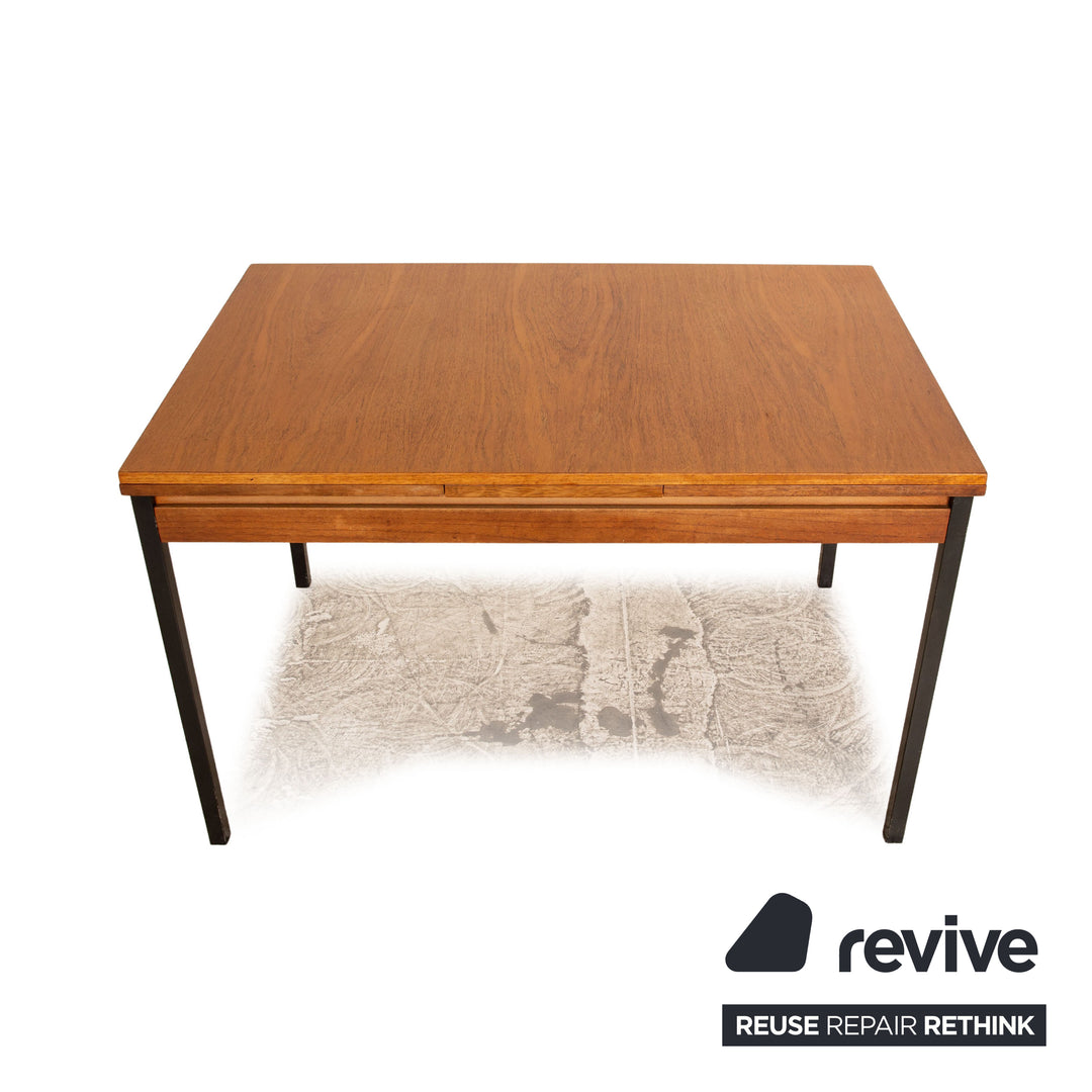 Vintage Esstisch Holz Braun Teak manuelle Funktion Ausziehfunktion Danish Design 120-210 x 80cm