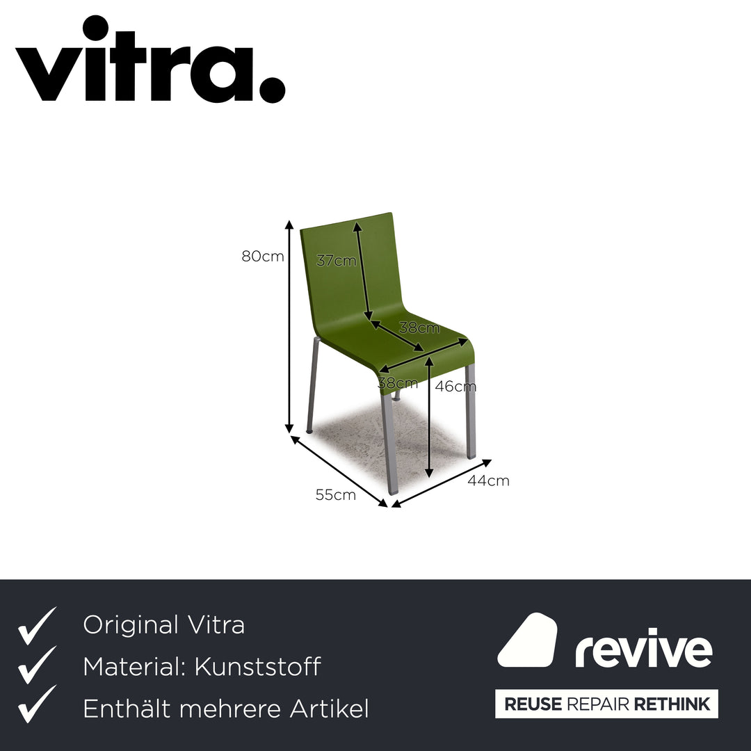 Vitra .03 plastic chair set red green