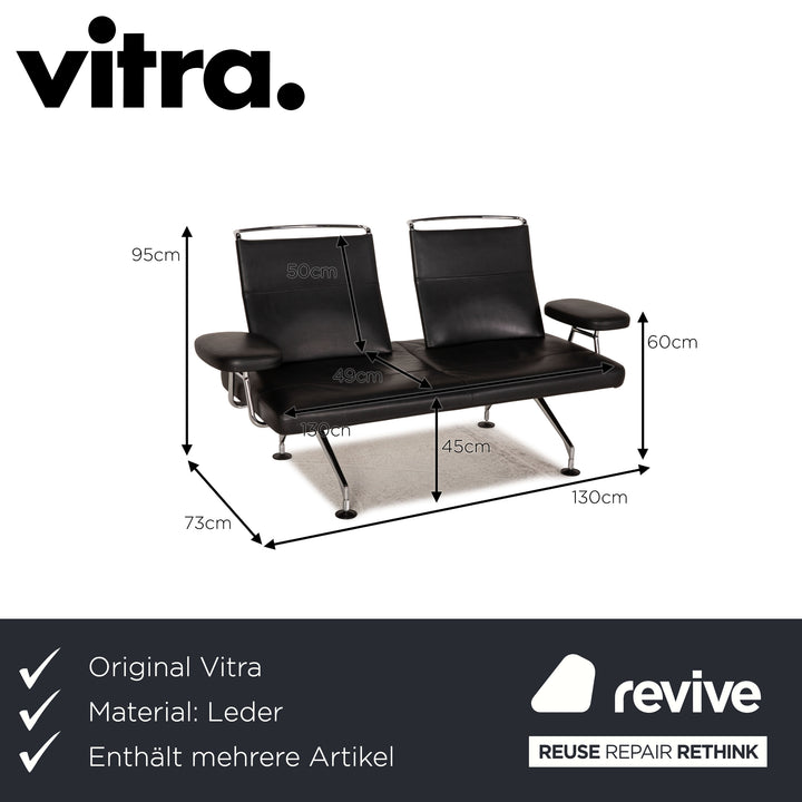 Vitra Area Seating leather sofa 2xtwo-seater couch function relaxation function