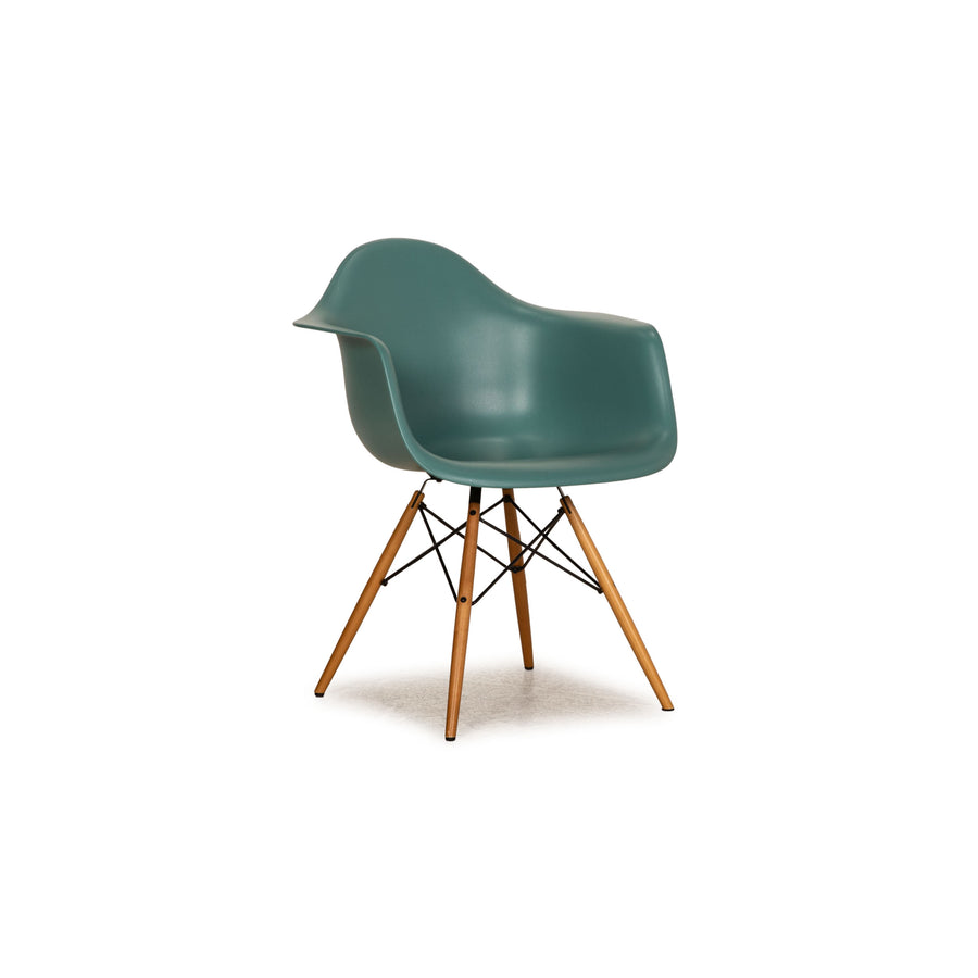 Vitra DAW Eames Plastic Arm Chair Wood Turquoise