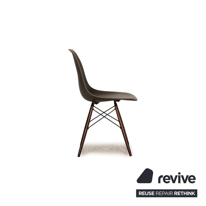 Vitra DSR Eames Plastic Side Chair Wood Chair Grey