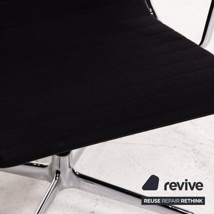 Vitra EA 108 Fabric Aluminum Chair Black Swivel #15256
