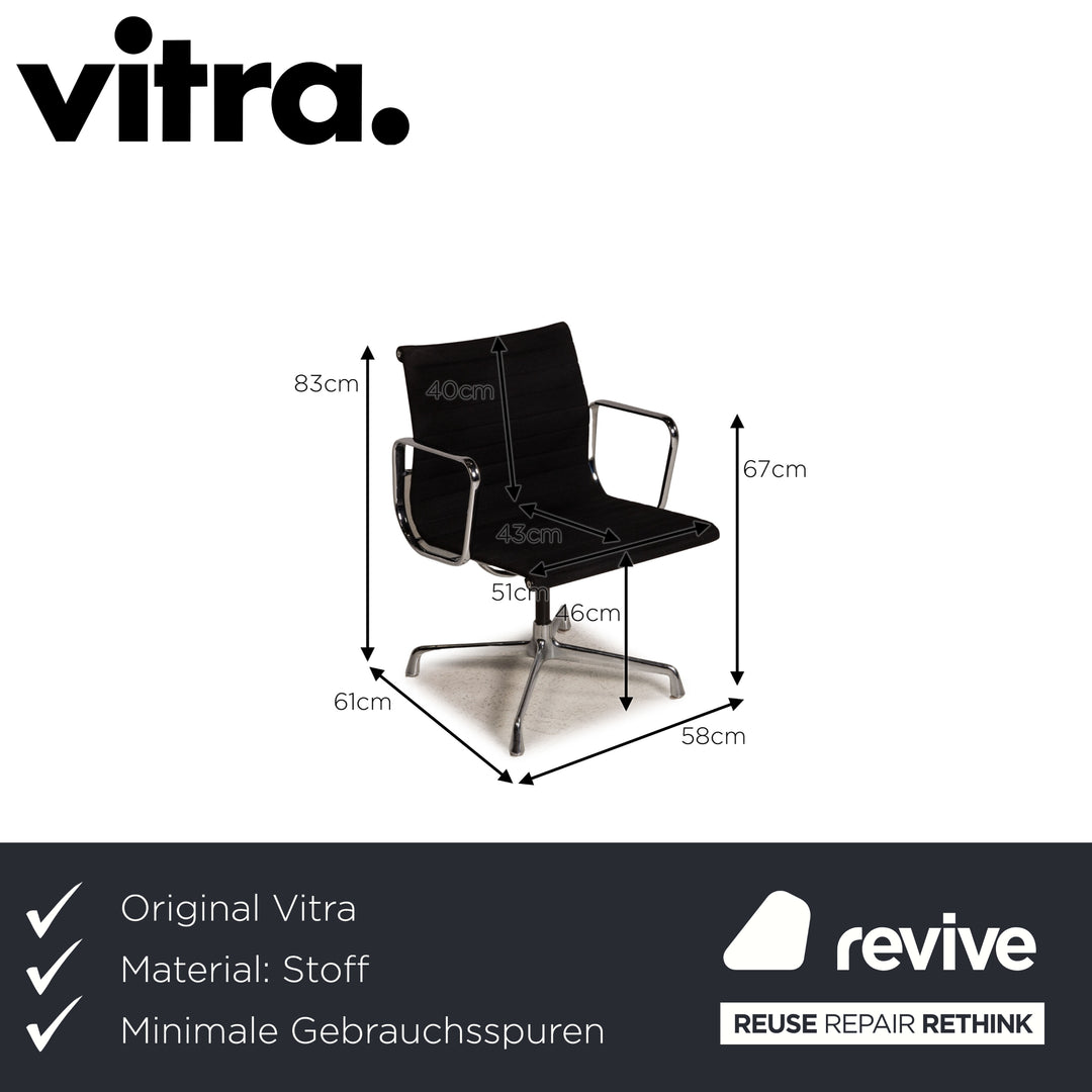 Vitra EA 108 Stoff Stuhl Schwarz Sessel by Hermann Miller