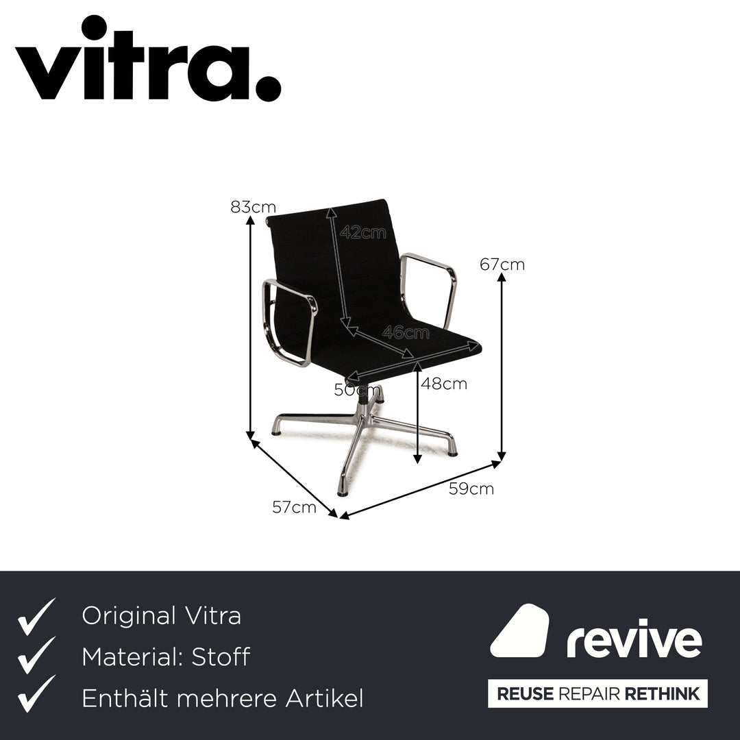 Vitra EA 118 Stoff Stuhl Garnitur Schwarz