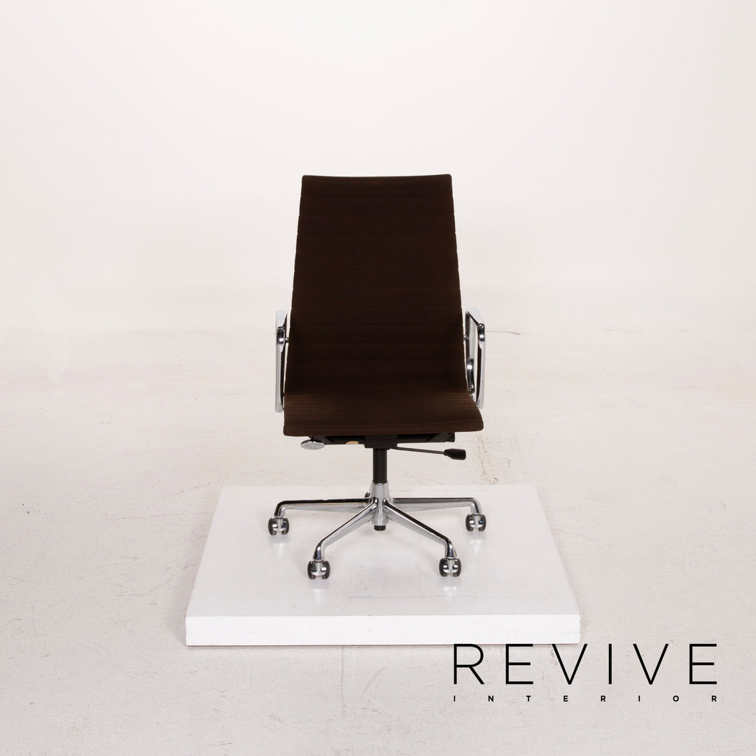 Vitra EA 119 chaise en tissu marron foncé fonction à bascule chaise #15140