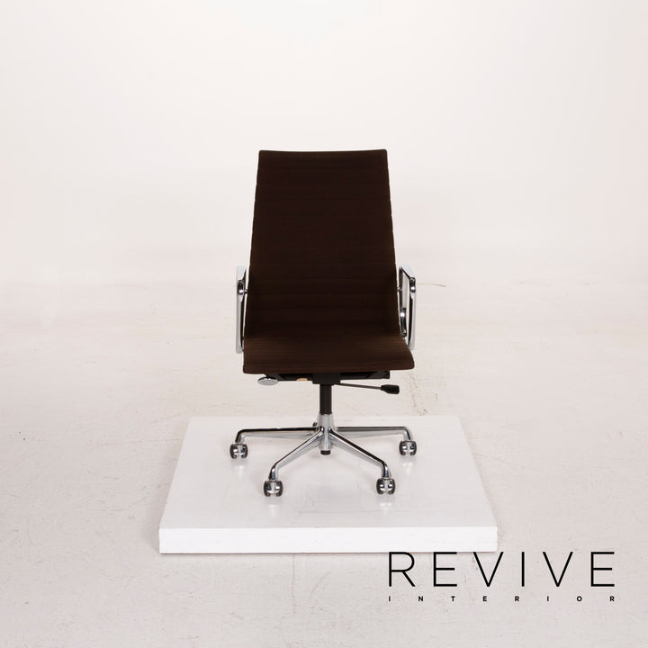 Vitra EA 119 chaise en tissu marron foncé fonction à bascule chaise #15140