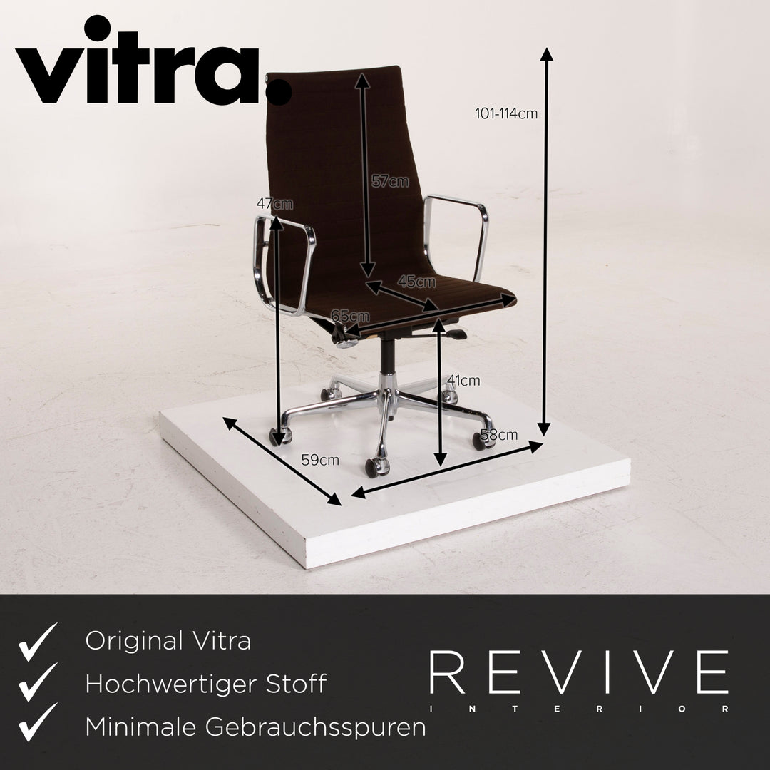 Vitra EA 119 chaise en tissu marron foncé fonction à bascule chaise #15140