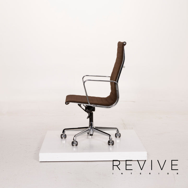 Vitra EA 119 chaise en tissu marron foncé fonction à bascule chaise #15140