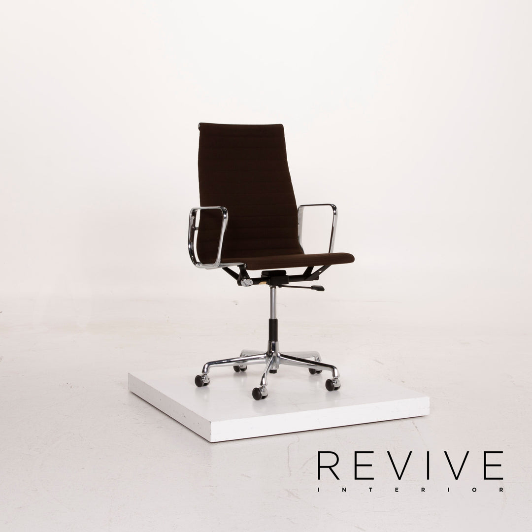 Vitra EA 119 chaise en tissu marron foncé fonction à bascule chaise #15140